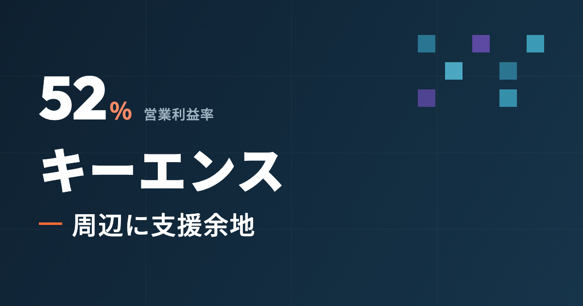 利益率52%キーエンスに支援余地はあるか